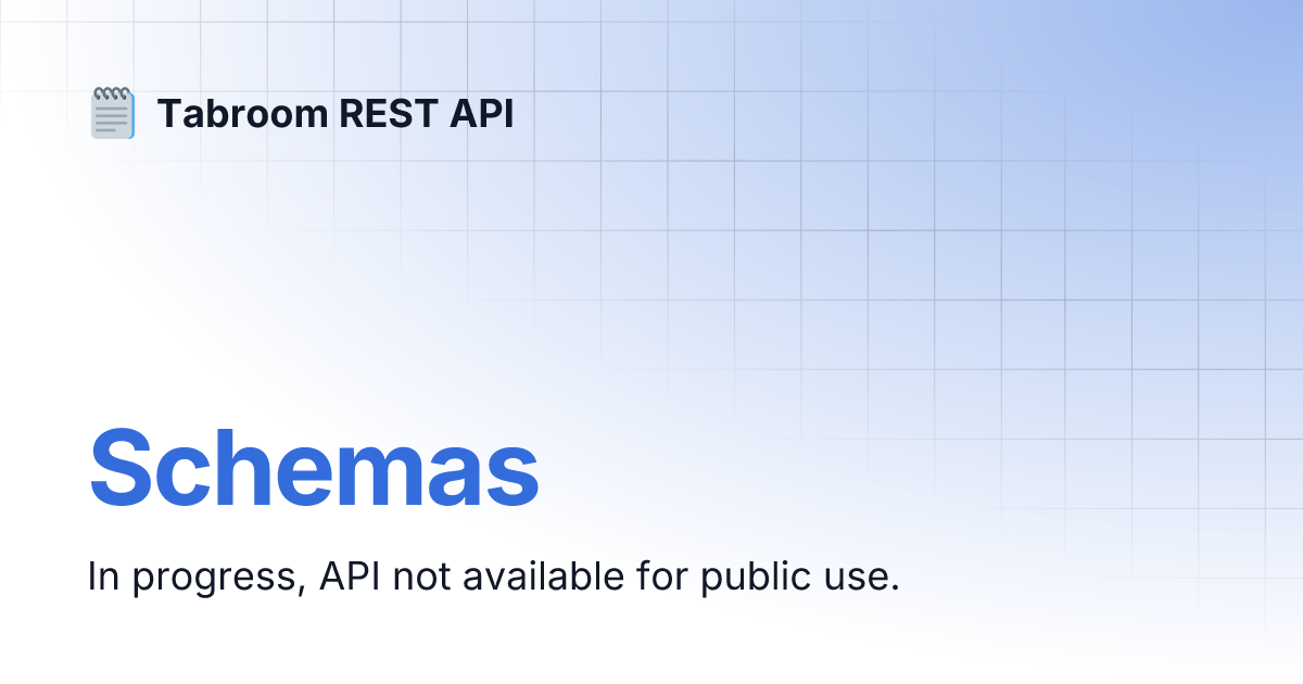 Schemas | Tabroom REST API